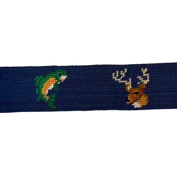 Smathers and Branson Southern Sportsman Needlepoint Belt Hunting Fishing Mens 42 - Picture 12 of 15